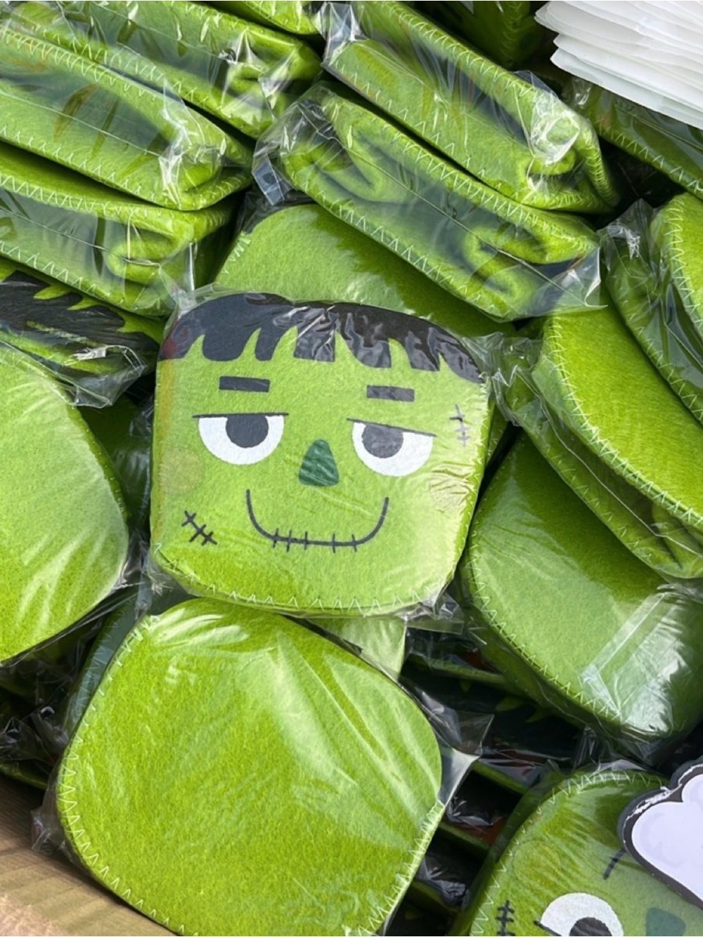 Green Frankenstein treat Pouch - Cute Halloween Favor